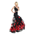 Hot Sale Two-Piece Mermaid Evening Dress with an Appliqued Flower Skirt and off The Shoulder Bodice